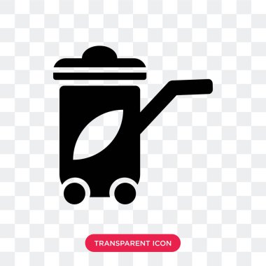 Geri dönüşüm kutusu vektör simgesi üzerinde şeffaf arka plan, izole Re