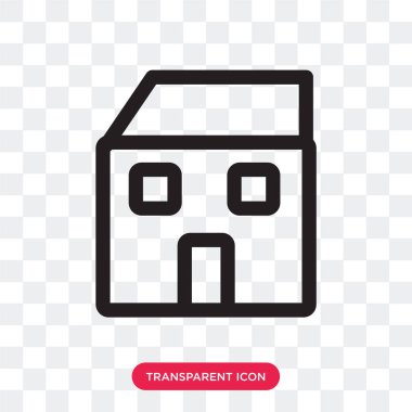 Saydam arka plan üzerinde ev logo d izole ev vektör simgesi