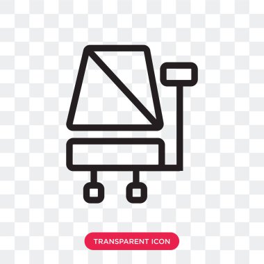 Saydam arka plan üzerinde kapalı izole ofis sandalye vektör simgesi