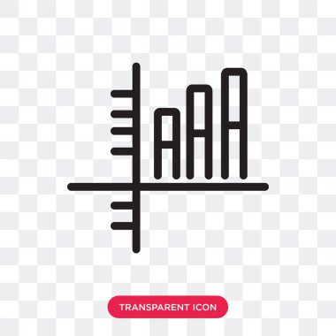Çubuk grafik vektör simgesi üzerinde şeffaf arka plan, ch izole