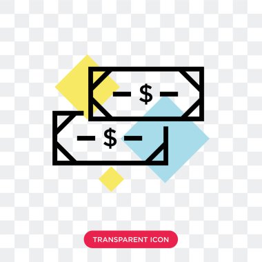 Saydam arka plan üzerinde para logo izole para vektör simgesi