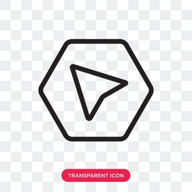 Saydam arka plan üzerinde Navig izole gezinti vektör simgesi