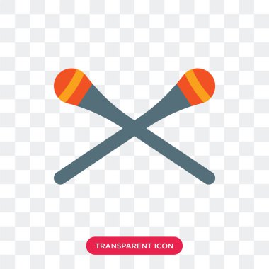 Saydam arka plan üzerinde davul izole sopaları vektör simgesi