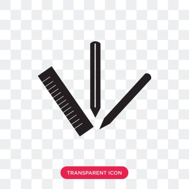 Saydam arka plan üzerinde izole okul malzeme vektör simgesi, 