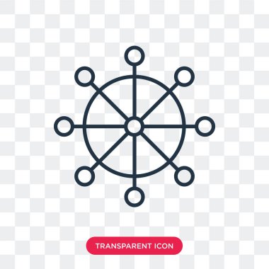 Saydam arka plan üzerinde direksiyon simidi logo tasarımı izole direksiyon vektör simgesi