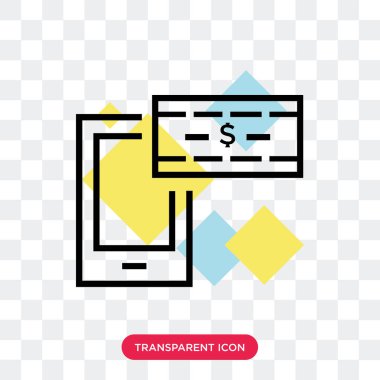 Saydam arka plan üzerinde P izole ödeme yöntemi vektör simgesi