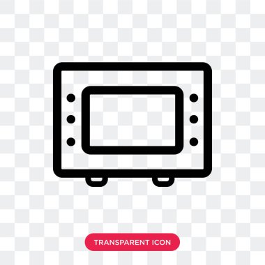 Saydam arka plan üzerinde M izole mikrodalga fırın vektör simgesi