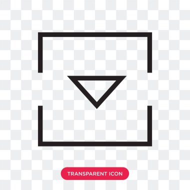 Saydam arka plan üzerinde aşağı izole ok vektör simgesi 