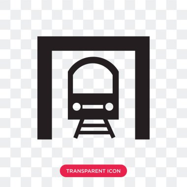 Saydam arka plan üzerinde Metro lo izole Metro vektör simgesi