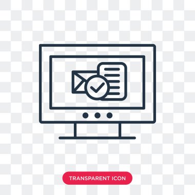 E-posta vektör simgesi şeffaf arka plan üzerinde e-posta logo tasarımı izole