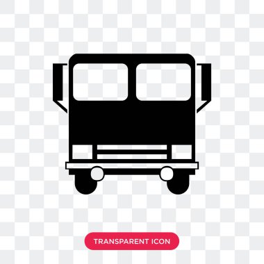 Saydam arka plan üzerinde otobüs logo des izole otobüs vektör simgesi