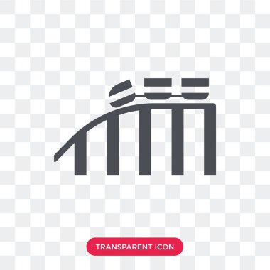 Saydam arka plan üzerinde R izole roller coaster vektör simgesi