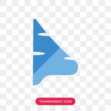 Saydam arka plan üzerinde N izole burun yan görünüm vektör simgesi