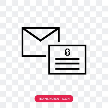 Saydam arka plan üzerinde fatura izole fatura vektör simgesi 