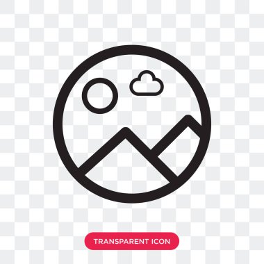 Saydam arka plan üzerinde resim izole resim vektör simgesi 