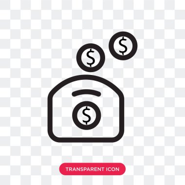 İzole şeffaf arka plan üzerinde Domuzcuk kumbara vektör simge