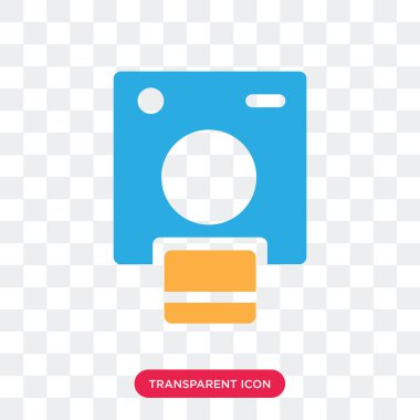 Saydam arka plan üzerinde Polaroi izole Polaroid vektör simgesi