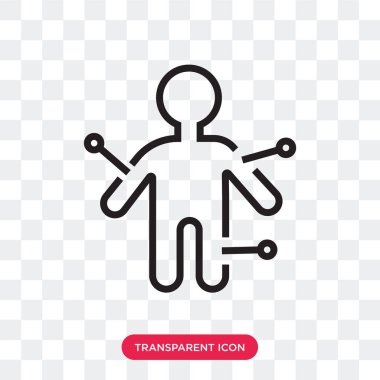 Saydam arka plan üzerinde Voodoo lo izole vudu vektör simgesi