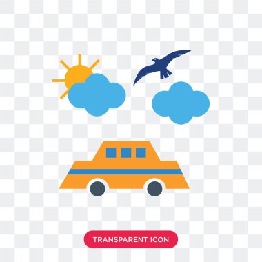 Saydam arka plan üzerinde araba logosu des izole araba vektör simgesi