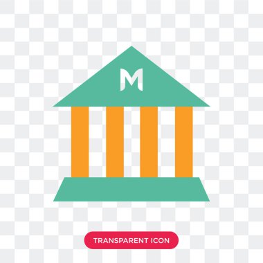 Saydam arka plan üzerinde müze lo izole Müzesi vektör simgesi