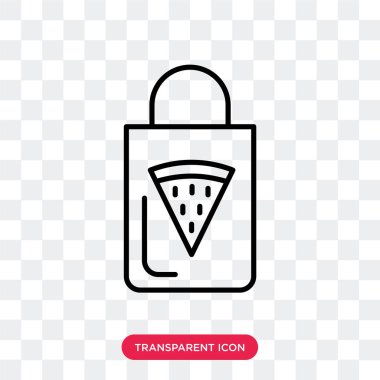 Saydam arka plan üzerinde Pizza logo tasarımı izole pizza vektör simgesi