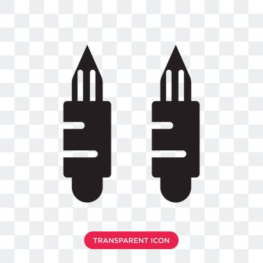 Saydam arka plan üzerinde madde işaretleri izole mermi vektör simgesi 