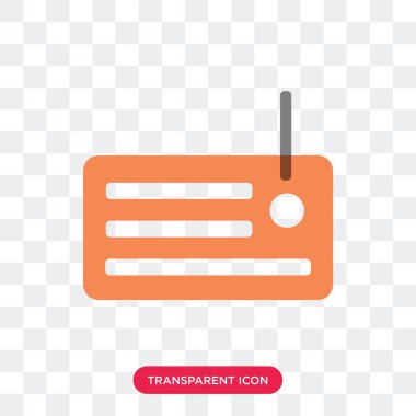 Saydam arka plan üzerinde radyo logo izole radyo vektör simgesi