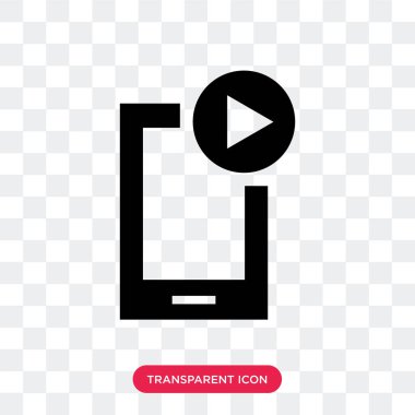 Saydam arka plan üzerinde Cellph izole cep telefonu vektör simgesi