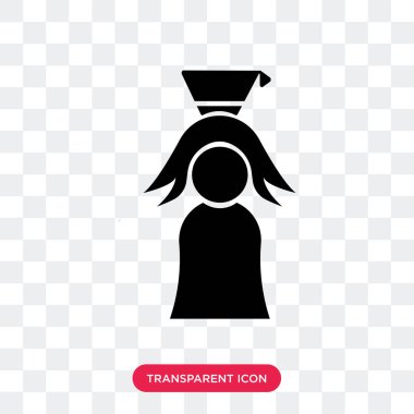 Saydam arka plan üzerinde Graduat izole lisansüstü vektör simgesi