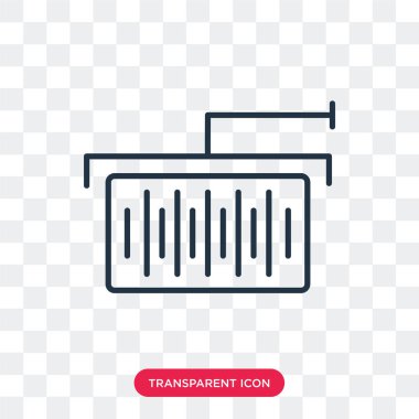 Saydam arka plan üzerinde vinç logo tasarımı izole vinç vektör simgesi