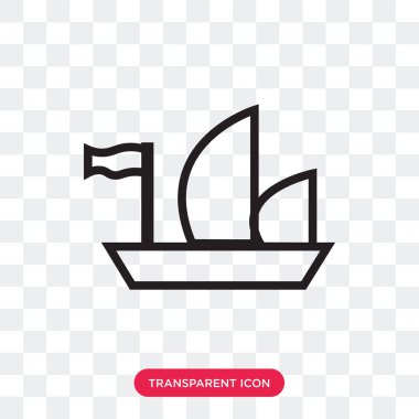 Saydam arka plan üzerinde gemi logosu d izole vektör simge gemi