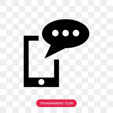 saydam arka plan üzerinde sms logo des izole sms vektör simgesi