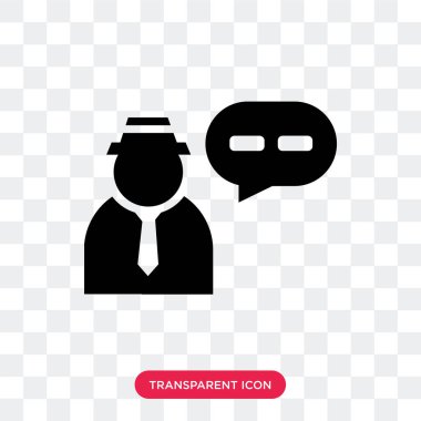 Saydam arka plan üzerinde izole anonim ileti vektör simgesi