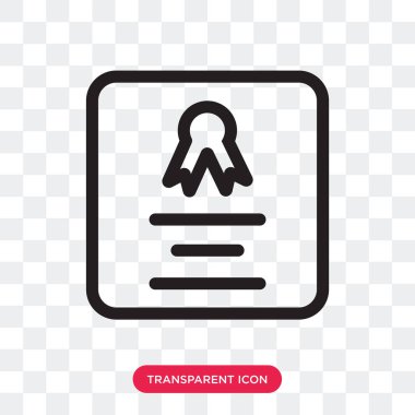 Saydam arka plan üzerinde Cert izole sertifika vektör simgesi