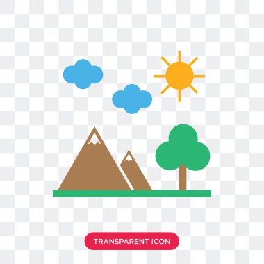 Saydam arka plan üzerinde Mountai izole dağ vektör simgesi