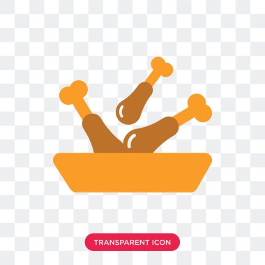 Saydam arka plan üzerinde Ro izole Fırında tavuk vektör simgesi