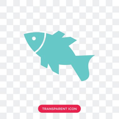 Balık şeffaf arka plan üzerinde balık logosu d izole simge vektör