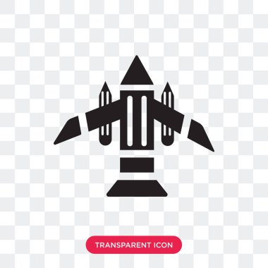 Saydam arka plan üzerinde Airplan izole uçak vektör simgesi