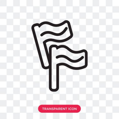 Bayraklar şeffaf arka plan üzerinde bayrakları logo izole simge vektör