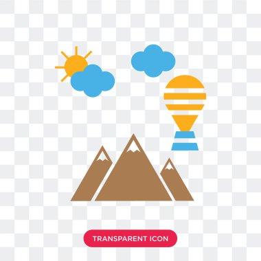 Saydam arka plan üzerinde Mounta izole dağlar vektör simgesi