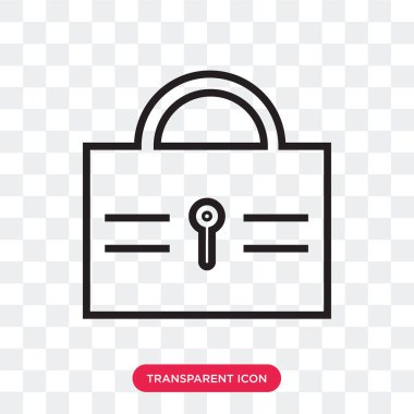 saydam arka plan üzerinde kilit logosu d izole kilit vektör simgesi