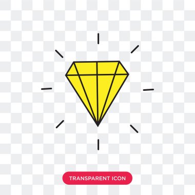 Saydam arka plan üzerinde elmas izole elmas vektör simgesi 