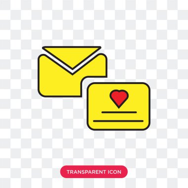 İzole aşk mektubu vektör simge şeffaf arka plan üzerinde aşk