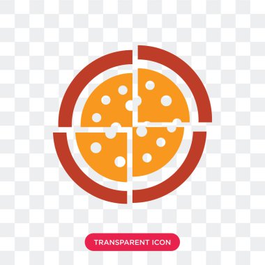 Saydam arka plan üzerinde Pizza logo izole pizza vektör simgesi