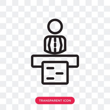 Saydam arka plan üzerinde Confe izole konferans vektör simgesi