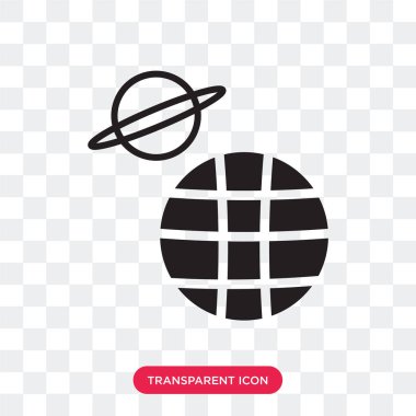 Planet earth vektör simgesini şeffaf arka plan üzerinde Pla izole