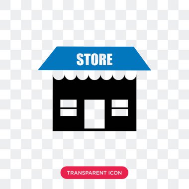 Saydam arka plan üzerinde mağaza logo izole mağaza vektör simgesi