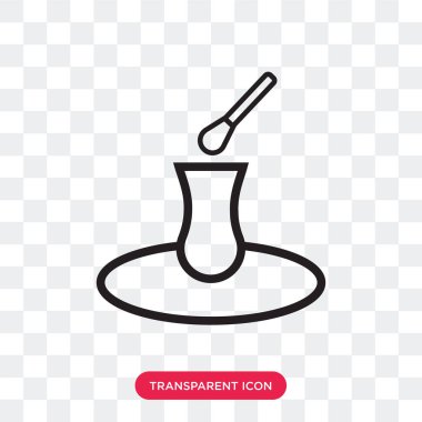 Saydam arka plan üzerinde çay logo des izole çay vektör simgesi