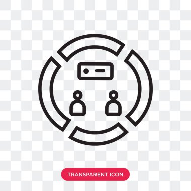 Saydam arka plan üzerinde Confe izole konferans vektör simgesi