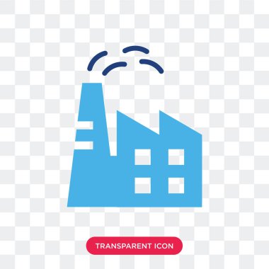 Saydam arka plan üzerinde fabrika izole fabrika vektör simgesi 